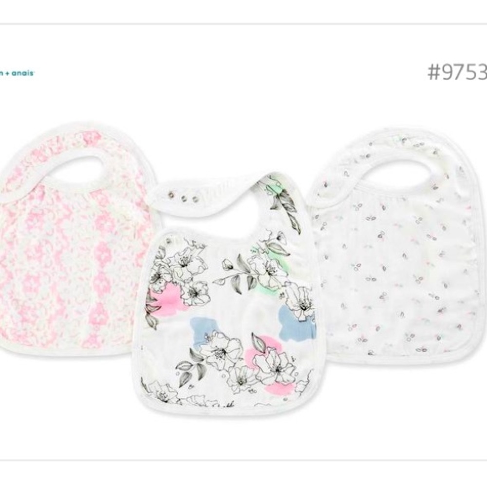 Aden + Anais Silky Soft Snap Bibs, 3 Pack